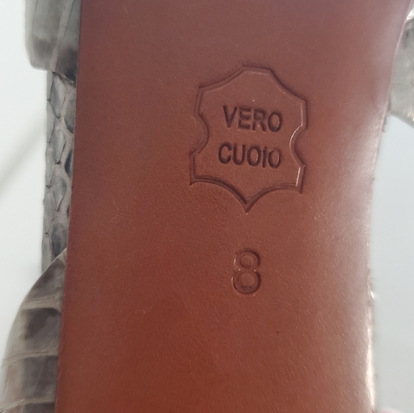 Charles David Blk/Wht/Grey Skin Peep Toe Shoes - Picture 5 of 5